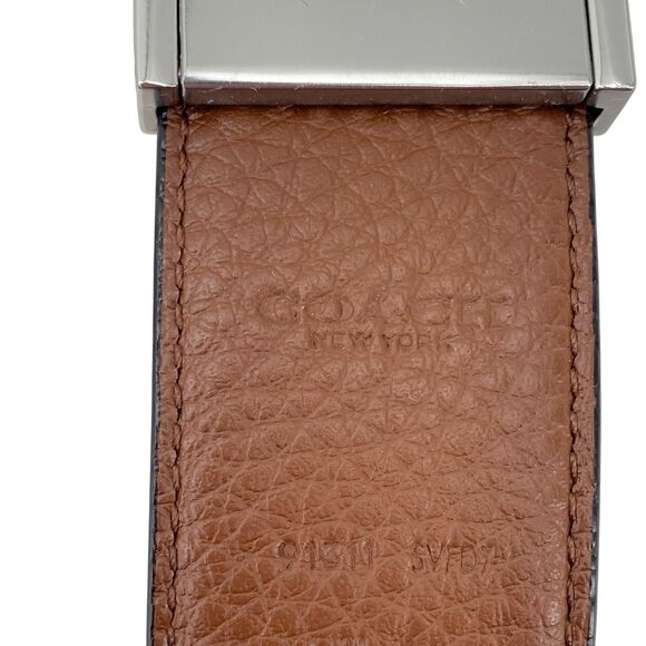 NWT COACH 91311 Harness Buckle Cut to Size Belt, Men’s Size 42 MM Black/Brown - Picture 5 of 16